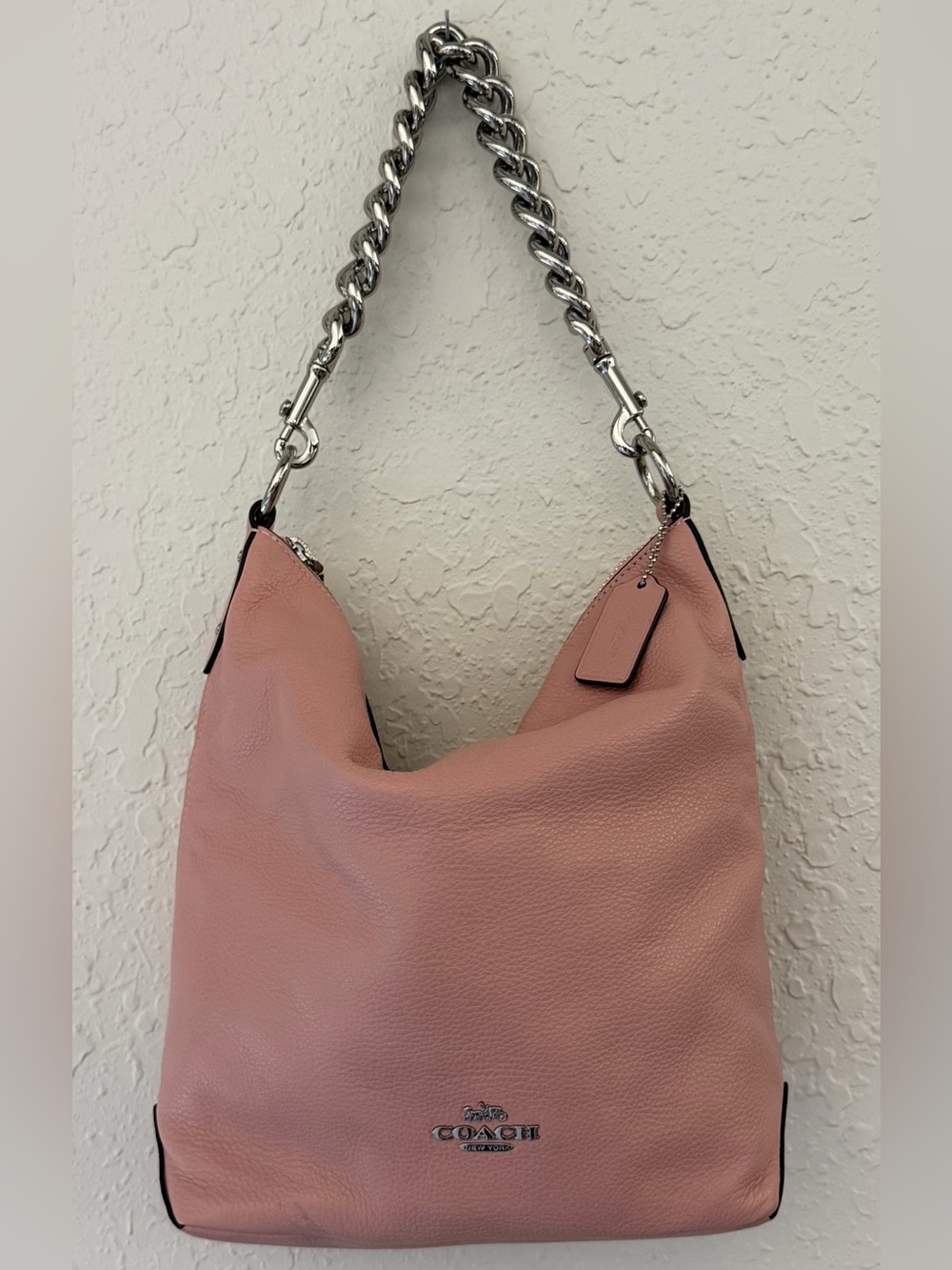 Coach Pebbled Leather Abbey Shoulder Bag Pink